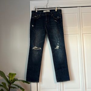 Abercrombie & Fitch Erin Distressed Straight Leg Jeans